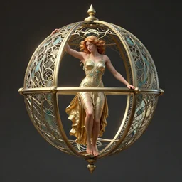 the orb of truth, art nouveau, by henriette ronner - knip and ( ( ( lisa frank ) ) ), 8 k, octane render