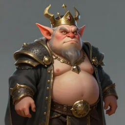 a realistic portrait of a fat goblin king, by justin gerard and greg rutkowski, digital art, realistic painting, dnd, character design, trending on artstation