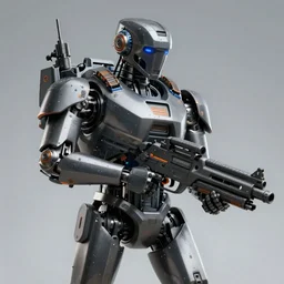 « robots soldier caring heavy gun, digital art, photorealistic, 8 k »