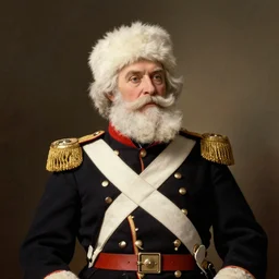 1 9 th century portrait of santa claus wearing a confederate general uniform,