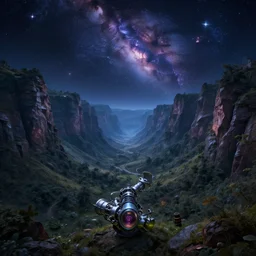 A beautiful scene of a celestial valley under the influence of the alien music of the engine, trending on artstation