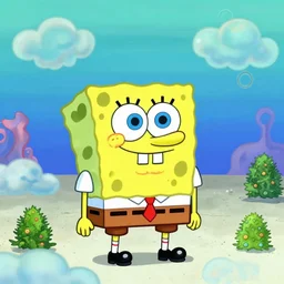 spongebob squarepants in an abstract world with weed clouds, digital art, by Lulu Chen