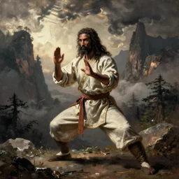 kong fu jesus, by hubert van eyck