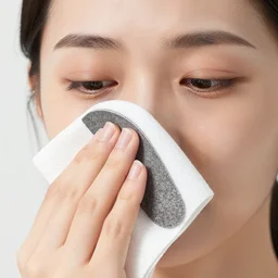 1 3 mm close up photo of a woman wiping away her tears with sandpaper, sharp focus