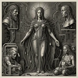 deity ontology by jeffrey smith and wlop and gustave dore, featuring wires, circuitry, code, binary, cryptonomicon, dmt entity, ambient occlusion, 3 d concept render, scientifically accurate, artstation, intricate, beautiful, look at that detail!