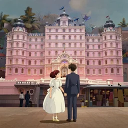 grand budapest hotel by studio ghibli cinema still, 8 k