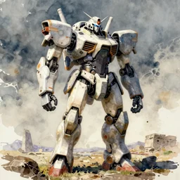 concept art sheet of a mech robot, pinterest, artstation trending, behance, watercolor, by conby whitmore