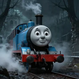 gloomy and frightening thomas the engine goes straight to hell, artstation