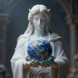 a god holding a planet, 8K resolution, HDR, soft focus, macro photography, digital art, ambient occlusion, gothic art, hyperdetailed, Unreal Engine, ethereal
