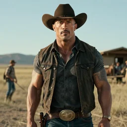 film of Dwayne Johnson as cowboy