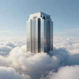 building resting on clouds, highly detailed, trending on artstation, symbolism, surrealism, art