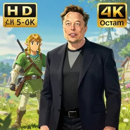 Elon Musk in Breath of the Wild, makoto shinkai, anime, beeple, octane engine, sharp, UHD, 4k, 8k