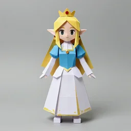 a paper model of princess zelda, paper modeling art.