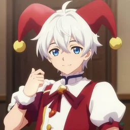 extremely attractive soft feminine male jester / fool anime character screenshot, nagito komaeda and hisoka, anime, intricate, sharp focus, illustration, highly detailed, digital painting, cell shaded, concept art, matte, male art by ilya kuvshinov and kyoto animation and wlop, ruan jia and greg rutkowski, studio quality, masterpiece