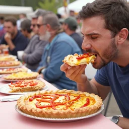 youtube thumbnail, chili pepper pie eating contest