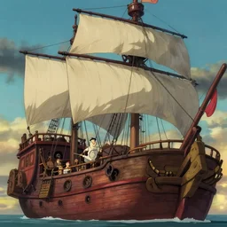 a film still of favela on a pirate ship, medium shot, waist up, studio ghibli, pixar and disney animation, sharp, rendered in unreal engine 5, anime key art by greg rutkowski, bloom, dramatic lighting