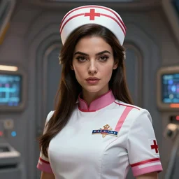 epic professional digital art of stunningly gorgeous female iranian starship nurse, by leesha hannigan, iris van herpen, artstation, cgsociety, wlop, epic, much wow, much detail, gorgeous, detailed, masterpiece