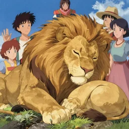 memorable animation key shot, waking the sleeping lion god, never seeing the light of day, by mandy jurgens, by satoshi kon, ilya repin, lena aenami, shinji kimura, daylight pastel color palette