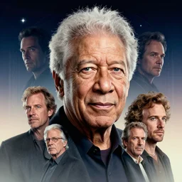 retrofuturistic portrait of morgan freeman, gradient space graphics in background, close up, quint buchholz, wlop, dan mumford, artgerm, liam brazier, peter mohrbacher, raw, featured on artstation, octane render, cinematic, elegant, intricate, 8 k