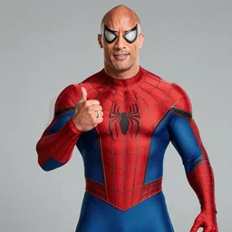 dwayne johnson promo on ring wearing spiderman costumes