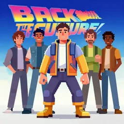 back to the future remake pixel, Moebius, Greg Rutkowski, Zabrocki, Karlkka, Jayison Devadas, Phuoc Quan, trending on Artstation, 8K, ultra wide angle, zenith view, pincushion lens effect