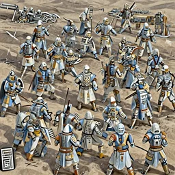 Fremen warriors preparing for battle on the sands by Simon Bisley, highly detailed, neutral colors, airbrush