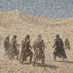 Fremen warriors preparing for battle on the sands by Simon Bisley, highly detailed, neutral colors, airbrush