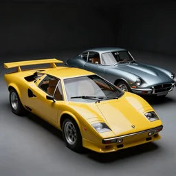 a blending, amalgamation and detailed combination of a lamborghini countach, datsun 2 6 0 z and a jaguar e - type, concept art, round headlights, long front end, 8 k, highly detailed, trending on art station, dramatic lighting