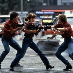film still from the 1995 movie 'Future Ignition'. Exciting action scene. Sigma 85mm f/8