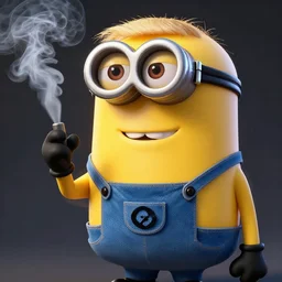 a high detail shot of trump as a minion, smoking, render, cgsociety, photorealism