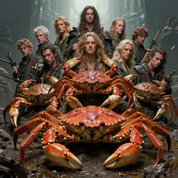 twin humans mixed with crab, fantasy art portrait, ultra realistic, cinematic, wide angle, highly detailed by boris vallejo, scott roberston, raf grassetti neville page, aaron horkey, wayne barlowe, craig mullins, roberto ferri, hajime sorayama