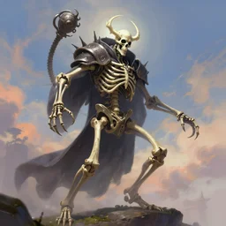 necromancer lich summon a terminator skeleton, unreal engine, digital, artstation, detailed intricate illustration, heavenly atmosphere, digital art, overdetailed art, concept art, complementing colors, trending on artstation, cgstudio, the most beautiful image ever created, dramatic, subtle, details, award winning artwork, beautiful scenery