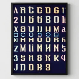the klingon alphabet on poster board, synthwave