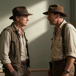 film still of Roger Daltry talking with Indiana Jones.