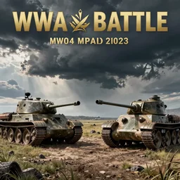 WW2 Tank Battle, digital art, realistic, artstation