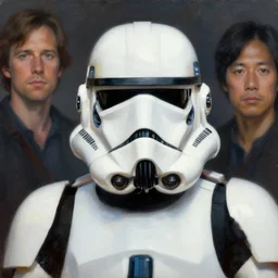 painting portrait of Ethan Hawke dressed as commander in Star Wars, sharp focus, waist up, trending on ArtStation, masterpiece, by Greg Rutkowski, by Ross Tran, by Fenghua Zhong, octane, clear eyes, soft render, clear facial features, oil on canvas, moody lighting, cinematic, professional environment concept art