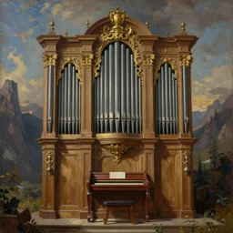 tocatta for valheim pipe organ, detailed baroque oil painting