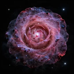 award - winning macro of a beautiful rose made of stunning nebula and stars, on black background, highly detailed, trending on deviantart and artstation, nasa space photography