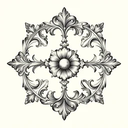 a tattoo design in the style of victorian florid ornament.