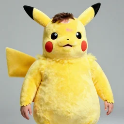 matt damon!! obese in furry pikachu costume, still photograph, vintage -