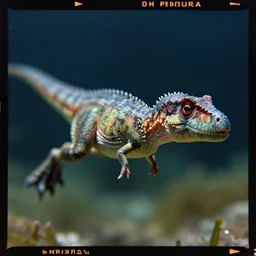 kodak portra 4 0 0, 5 0 mm leica summicron f 1. 2, action photography, award winning macro photo of a small ultra detailed dinosaur swimming underwater, fast shutter speed, motion blur, tiny gaussian blur, highly detailed, highly intricate, depth of field, national geographic