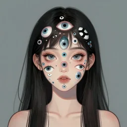 a girl with many eyes by alex grant, deviantart