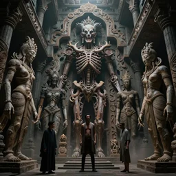 intricate artwork masterpiece biomechanical ancient temple chtonic statues, by nicolas delort, zdizslaw beksinski, victo ngai, josan gonzalez, kilian eng, ominous, dramatic horror cinematic lighting, volumetric 8 k