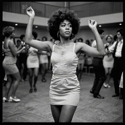 afro woman on ball room, by nan goldin, 7 0 s, queer community, photograph
