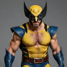 Ron Swanson as a Wolverine, , super-realistic, high quality, detailed, photorealistic, high rendering,