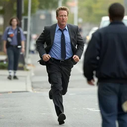 actor terry crews running after a criminal