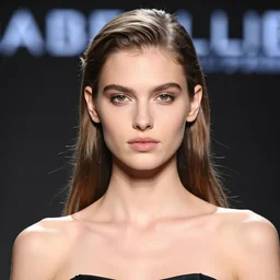 A beautiful portrait of Daria Strokous as a model at Maybelline fashion show as a model Spring/Summer 2018, highly detailed, in the style of cinematic, Milan fashion week backstage, Extreme close up, Makeup by Pat McGrath, Hair by Guido Palau, Greg rutkowski