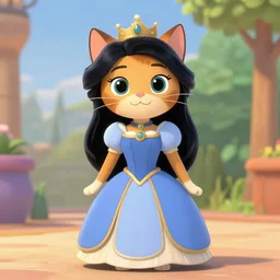 princes jasmin, anthropomorphic cat, in the style of zootopia