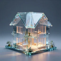 house made of glass, hyper detailed, digital art, trending in artstation, cinematic lighting, studio quality, smooth render, unreal engine 5 rendered, octane rendered, by sergey grechanyuk