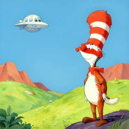 carajia landscape in the style of dr. seuss, starships, painting by ralph mcquarrie